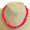 Collar grueso de heishi rosa