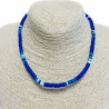 Collar heishi azul oscuro