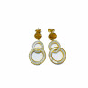 Gold-plated stainless steel earrings with interlocking hoops