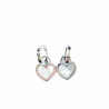 Silver-plated stainless steel earrings white heart