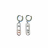 Silver-plated stainless steel earrings 3 rhinestones