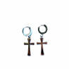 Boucles d'oreilles acier inoxydable argenté croix