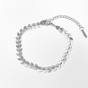 Silver leaf stainless steel bracelet