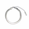 Flat silver-plated stainless steel bracelet