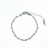 Twisted silver-plated stainless steel bracelet