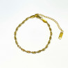 Twisted gold-plated stainless steel bracelet