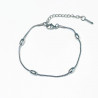 Bracciale in acciaio inox placcato argento 4 perline