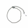 Silver-plated stainless steel thin chain bracelet