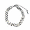 Silver-plated stainless steel bracelet with large links