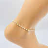 Gold-plated stainless steel anklet with pearls