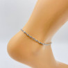 Silver-plated twisted stainless steel ankle chain