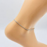 Glittering silver stainless steel anklet chain