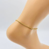 Stainless steel ankle chain, gold-plated, sparkling