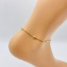 Anklet chain stainless steel gold-plated 4 beads