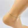 Anklet chain silver-plated stainless steel small links