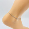 Stainless steel ankle chain, fine silver plated