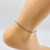 Anklet chain stainless steel silver plated fine chain