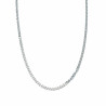 Stainless steel necklace silver plated long medium link