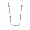 Necklace stainless steel silver plated 4 pearls