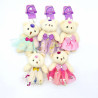 Pack of teddy bear tutu key rings