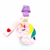 Pop It pink unicorn pouch key ring set