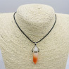 Collar de cristal naranja y blanco