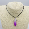 White mauve glass necklace