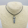 Black and white artistic glass necklace