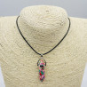 Artistic pink glass necklace