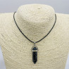 Black marble-effect glass necklace