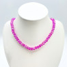 Collar de cristal grueso rosa fucsia