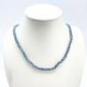 Collana in cristallo fine blu-grigio