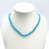 Collar de cristal fino azul turquesa