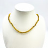 Fine crystals necklace Metallic gold