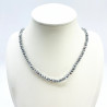 Fine crystal necklace Metallic silver