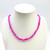 Collana in cristallo fine rosa fucsia