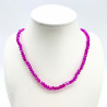 Dark pink fine crystal necklace