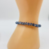 Armband mit dicken Kristallen Blaugrau