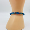 Armband aus dicken Kristallen Blau Metallic