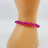 Thick crystals dark pink bracelet