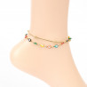 Gold-plated and multicolored stainless steel anklet chain