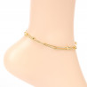 Gold-plated stainless steel anklet with double beads