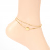 Anklet chain stainless steel gold-plated double chain