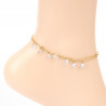 Anklet chain stainless steel gold-plated small crystals