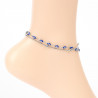 Silver-plated stainless steel Nazar's eye ankle chain