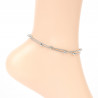 Silver-plated stainless steel anklet with double beads