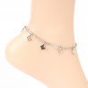 Double silver-plated stainless steel peg chain with butterflies