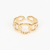 Anillo extensible de acero inoxidable chapado en oro N°300