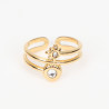 Extendable gold-plated stainless steel ring N°306