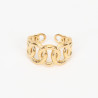 Extendable gold-plated stainless steel ring N°307